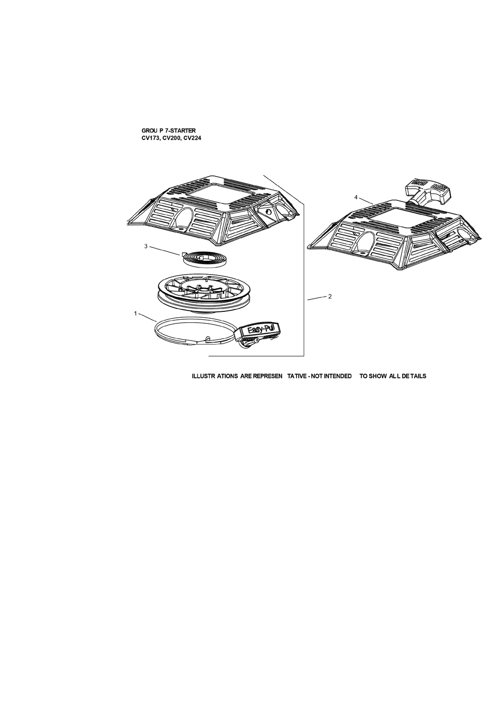 Cv173-3016 Starting Diagram and Parts List for CV173-3016  Cub Cadet Lawn Mower